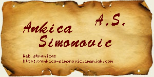 Ankica Simonović vizit kartica